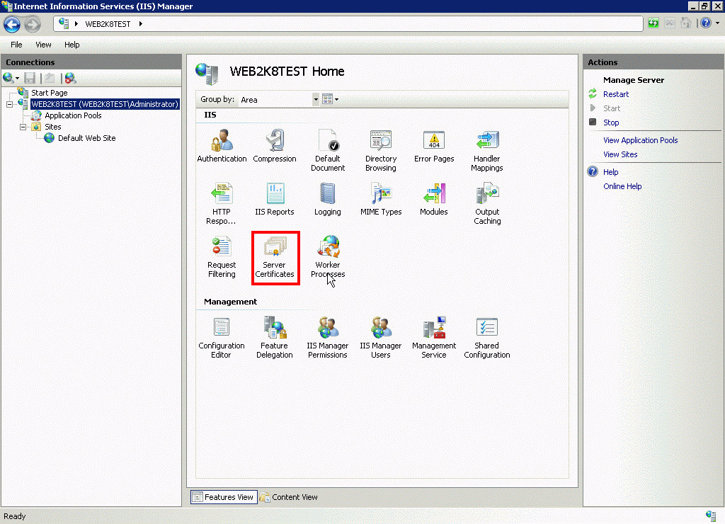 Instalacao do certificado ssl em servidores microsoft iis 7.x imagem 1